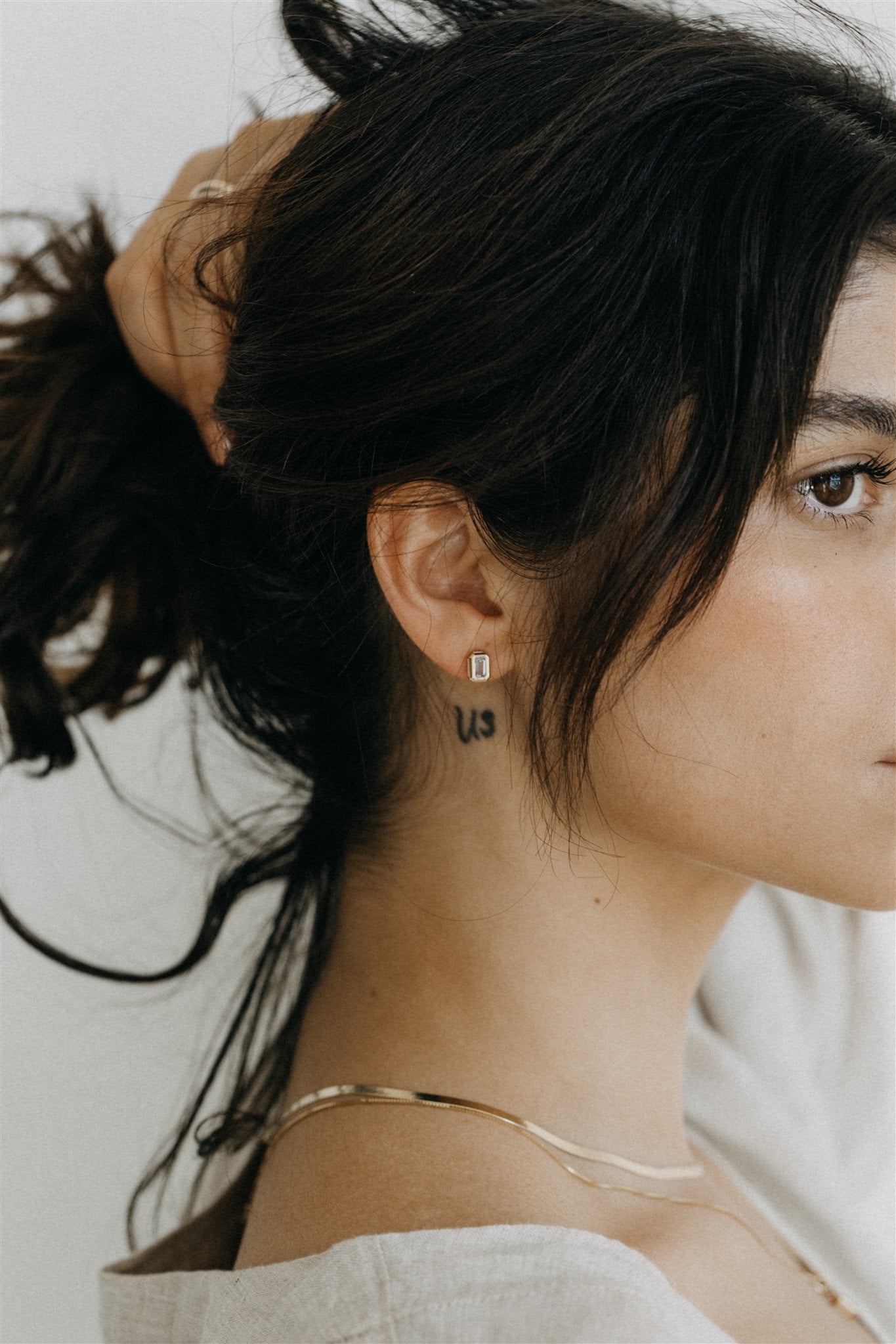 Meredith Topaz Bezel Earrings